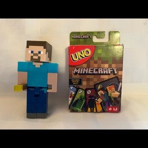 Minecraft uno and figurine